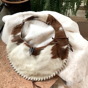 Vintage cowhide shoulder bag